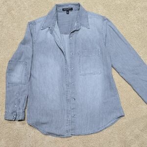 Banana Republic Light Gray Chambray Denim Shirt | Size S
